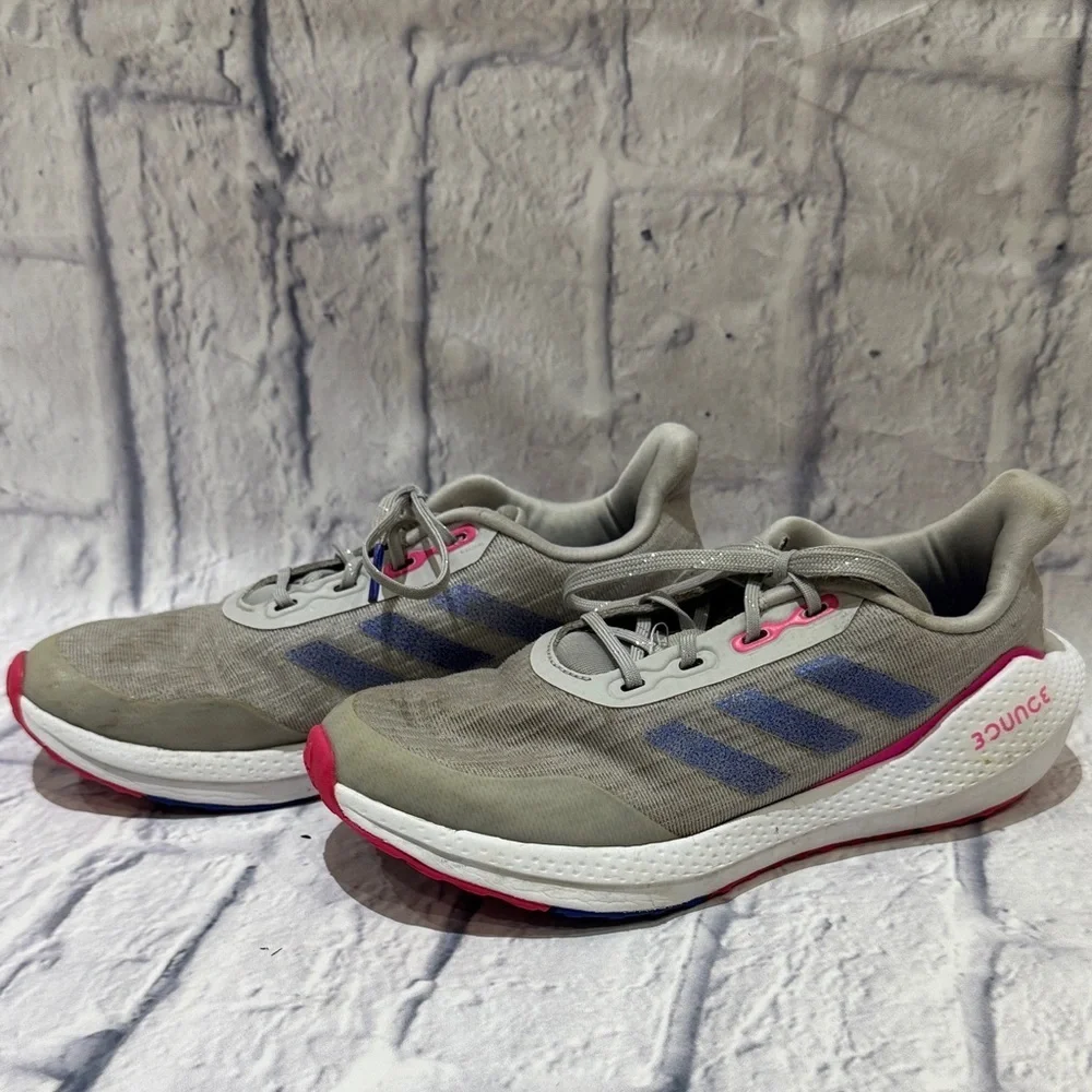 Adidas Kids Gray and Pink Sneakers